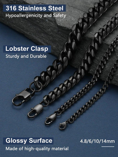 Mens Necklace Chains Stainless Steel Cuban Chain Necklace 24 Inch Jewelry Mens Gifts for Dad