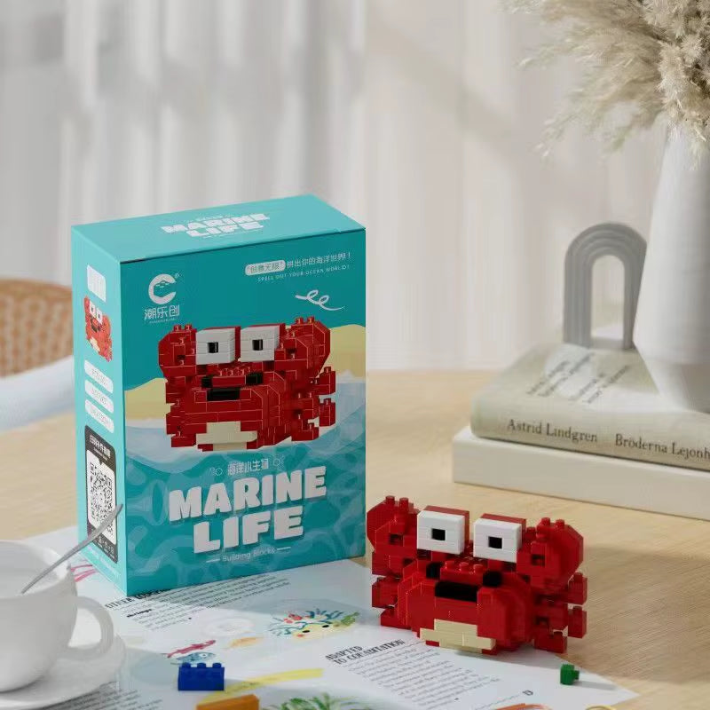 Creative Ocean World Animal Particle Building Blocks Toys Children'S Toys Mini Animal Model Educational Toys Compatible Building