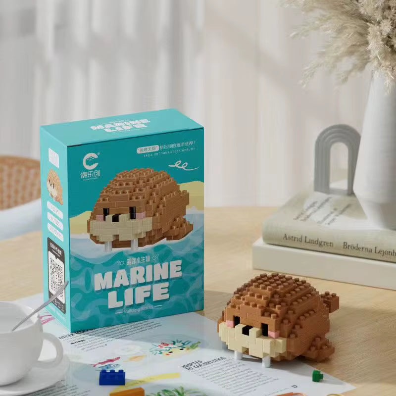 Creative Ocean World Animal Particle Building Blocks Toys Children'S Toys Mini Animal Model Educational Toys Compatible Building