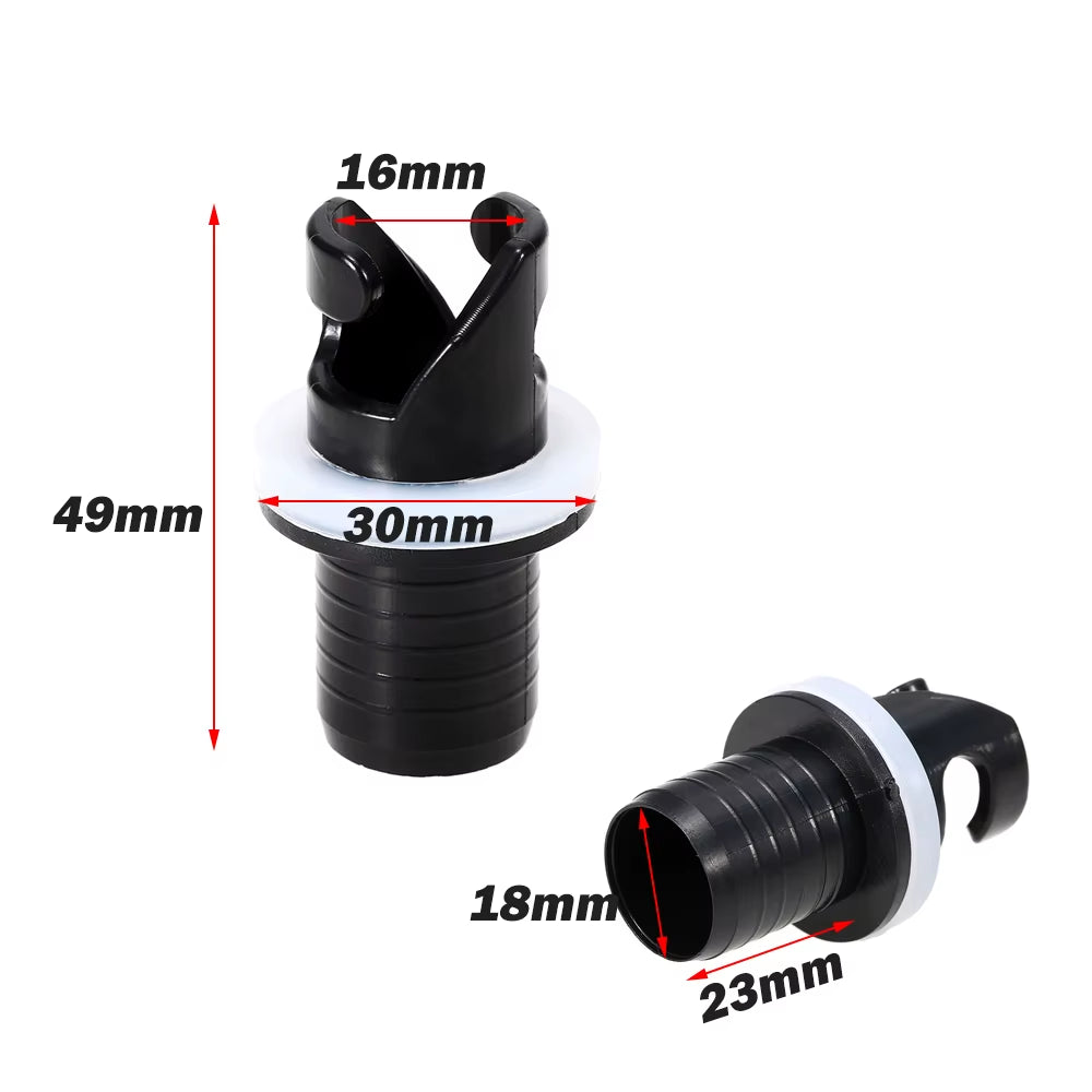 2Pcs Inflatable Boat Kayak Air Valve Adapter Inflation Air Foot Pump Hose Adapter Valve Connector Replaceable and Useful
