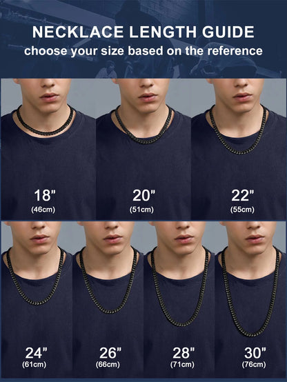 Mens Necklace Chains Stainless Steel Cuban Chain Necklace 24 Inch Jewelry Mens Gifts for Dad