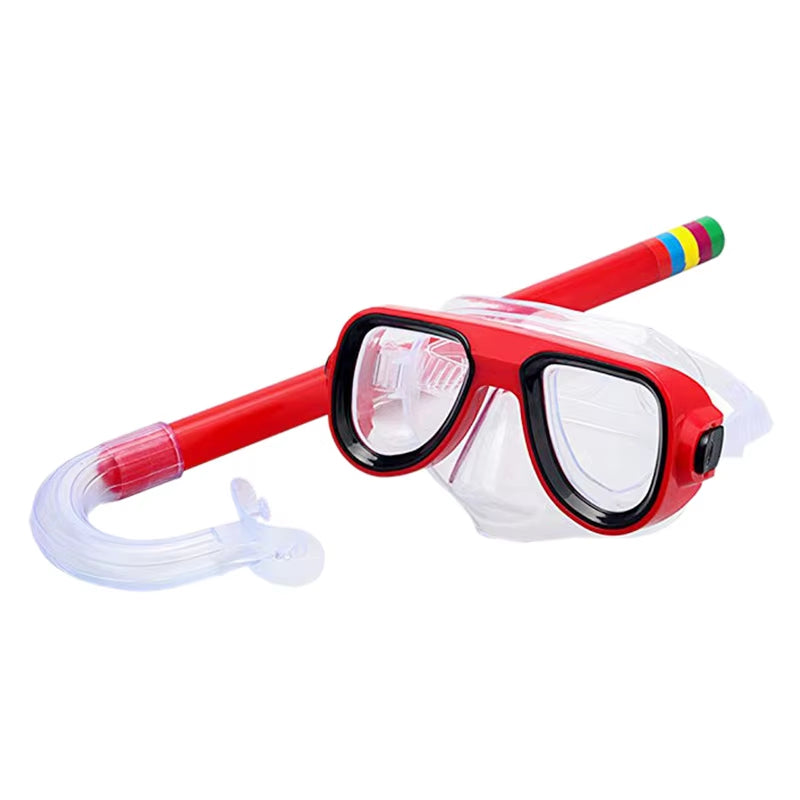 Kids Snorkel Set Scuba Snorkeling Mask Swimming Anti-Fog Goggles with Dry Snorkels Tube Diving Underwater Snorkeling Glasses Set