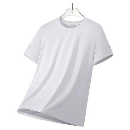 Men'S Running Quick Drying T-Shirts Breathable Hiking Fishing Tees Soft Elasticity Outdoor Sports Short Shirt Summer