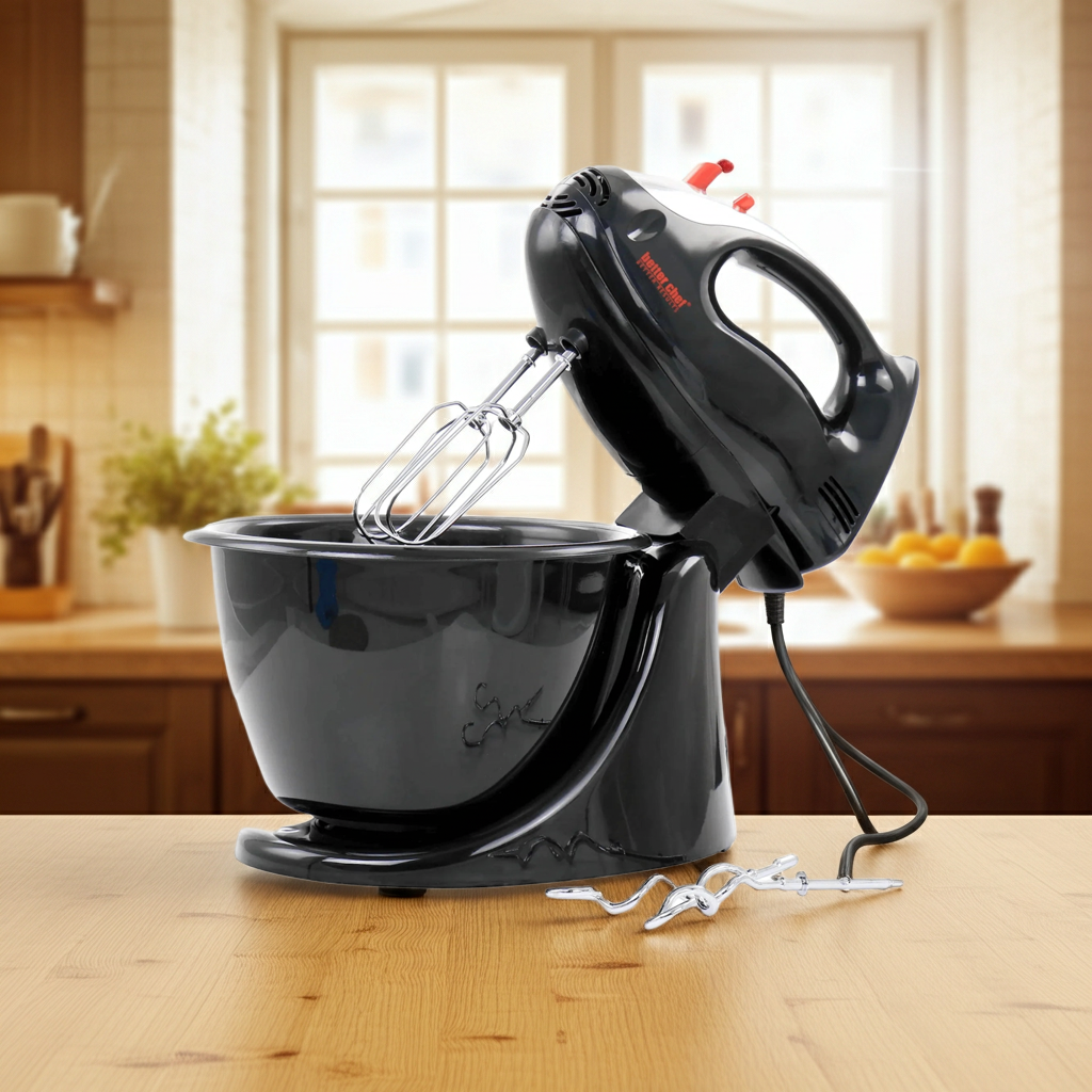 Better Chef 200 Watt Stand/Hand Mixer with Mixing Bowl
