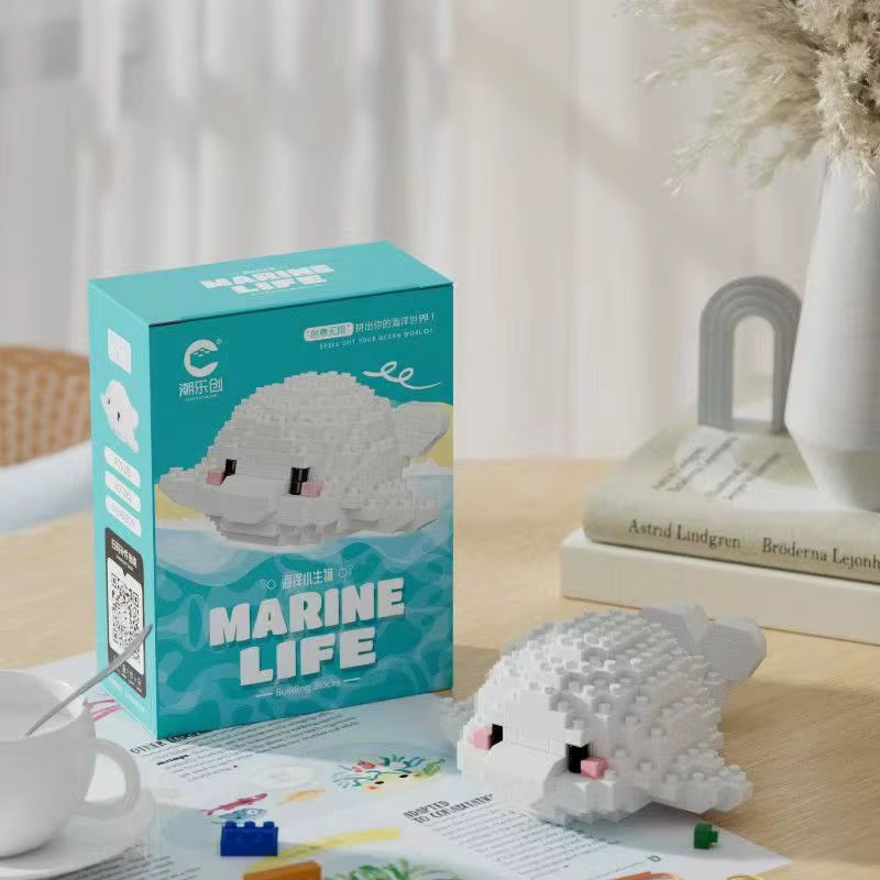 Creative Ocean World Animal Particle Building Blocks Toys Children'S Toys Mini Animal Model Educational Toys Compatible Building