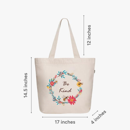 Women's Aesthetic Canvas Tote Bag - Large Zipper Design with Pocket for Yoga, Work, and Beach Use
