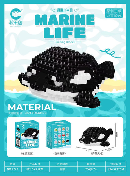 Creative Ocean World Animal Particle Building Blocks Toys Children'S Toys Mini Animal Model Educational Toys Compatible Building
