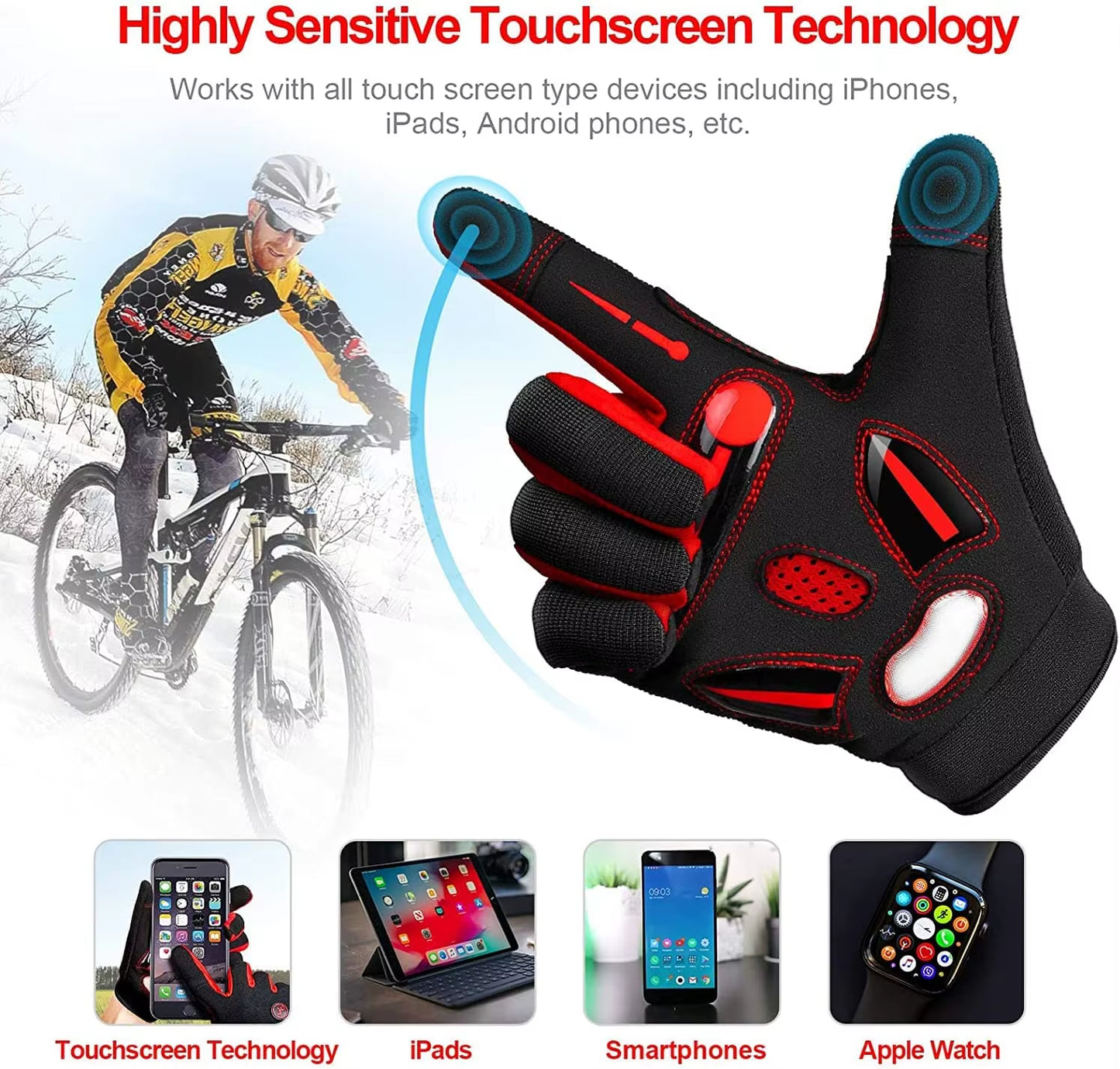 Racing Gloves Motocross Sports Gloves Breathable Non-Slip MTB Road Bike Cycling Gloves Touch Screen Bicycle Gloves Men Women